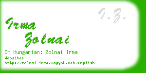 irma zolnai business card